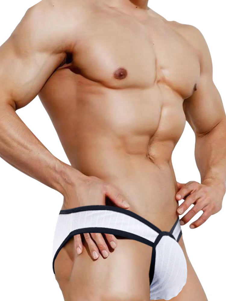 2 Pack Men's Sexy Sporty Breathable Low-Rise Seamless Sides Bikini | dmunderwear detail image 11