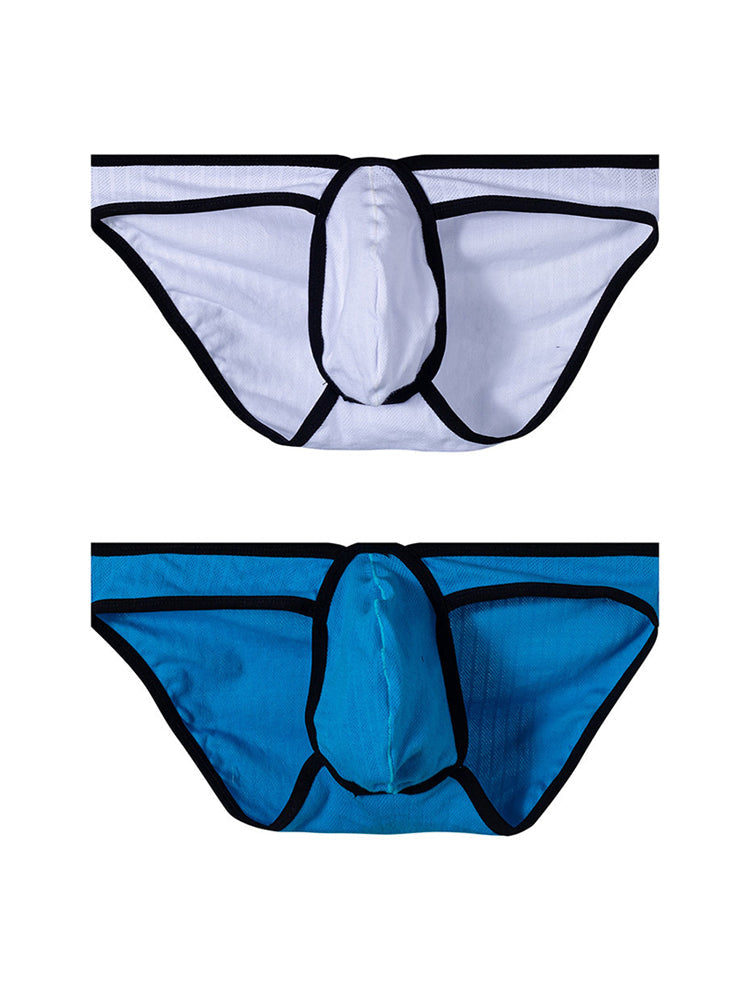 2 Pack Men's Sexy Sporty Breathable Low-Rise Seamless Sides Bikini | dmunderwear detail image 2