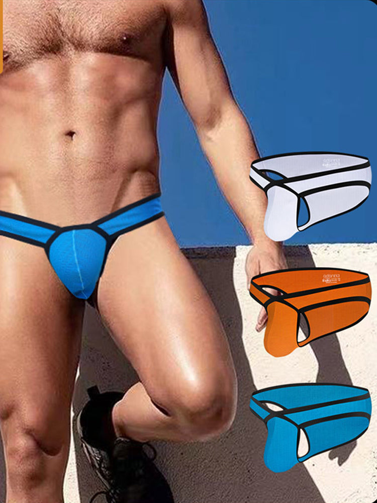 2 Pack Men's Sexy Sporty Breathable Low-Rise Seamless Sides Bikini | dmunderwear detail image 20
