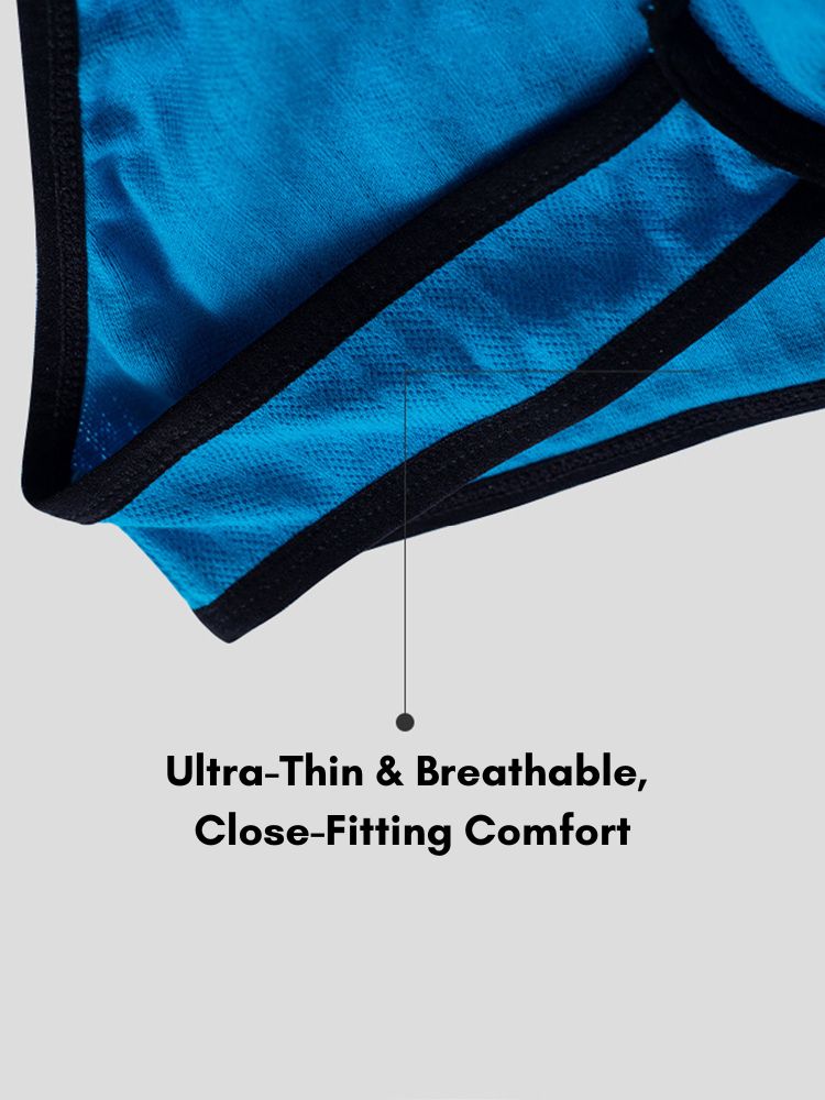 2 Pack Men's Sexy Sporty Breathable Low-Rise Seamless Sides Bikini | dmunderwear detail image 4
