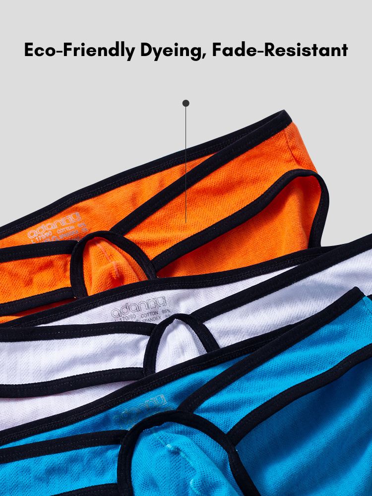 2 Pack Men's Sexy Sporty Breathable Low-Rise Seamless Sides Bikini | dmunderwear detail image 5