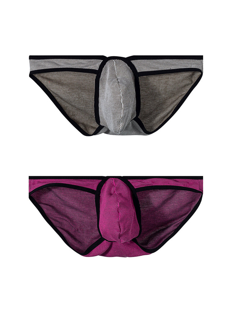 2 Pack Men's Sexy Sporty Breathable Low-Rise Seamless Sides Bikini | dmunderwear detail image 7