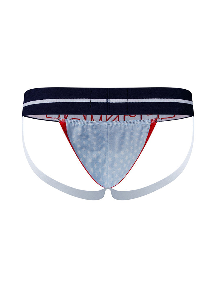 2 Pack Men's Sexy Star Print Low-Rise Breathable Comfort Trendy Briefs & Jockstrap | dmunderwear detail image 13