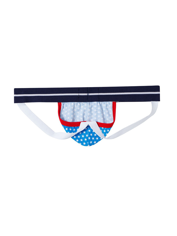 2 Pack Men's Sexy Star Print Low-Rise Breathable Comfort Trendy Briefs & Jockstrap | dmunderwear detail image 19