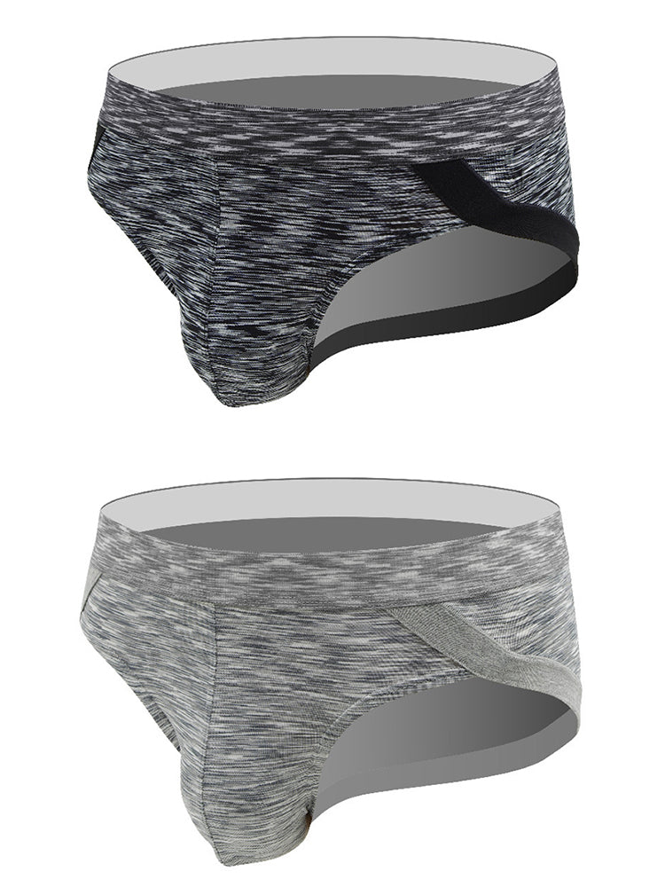 2 Pack Men's Sexy Stretch U Convex Pouch Briefs | dmunderwear detail image 2