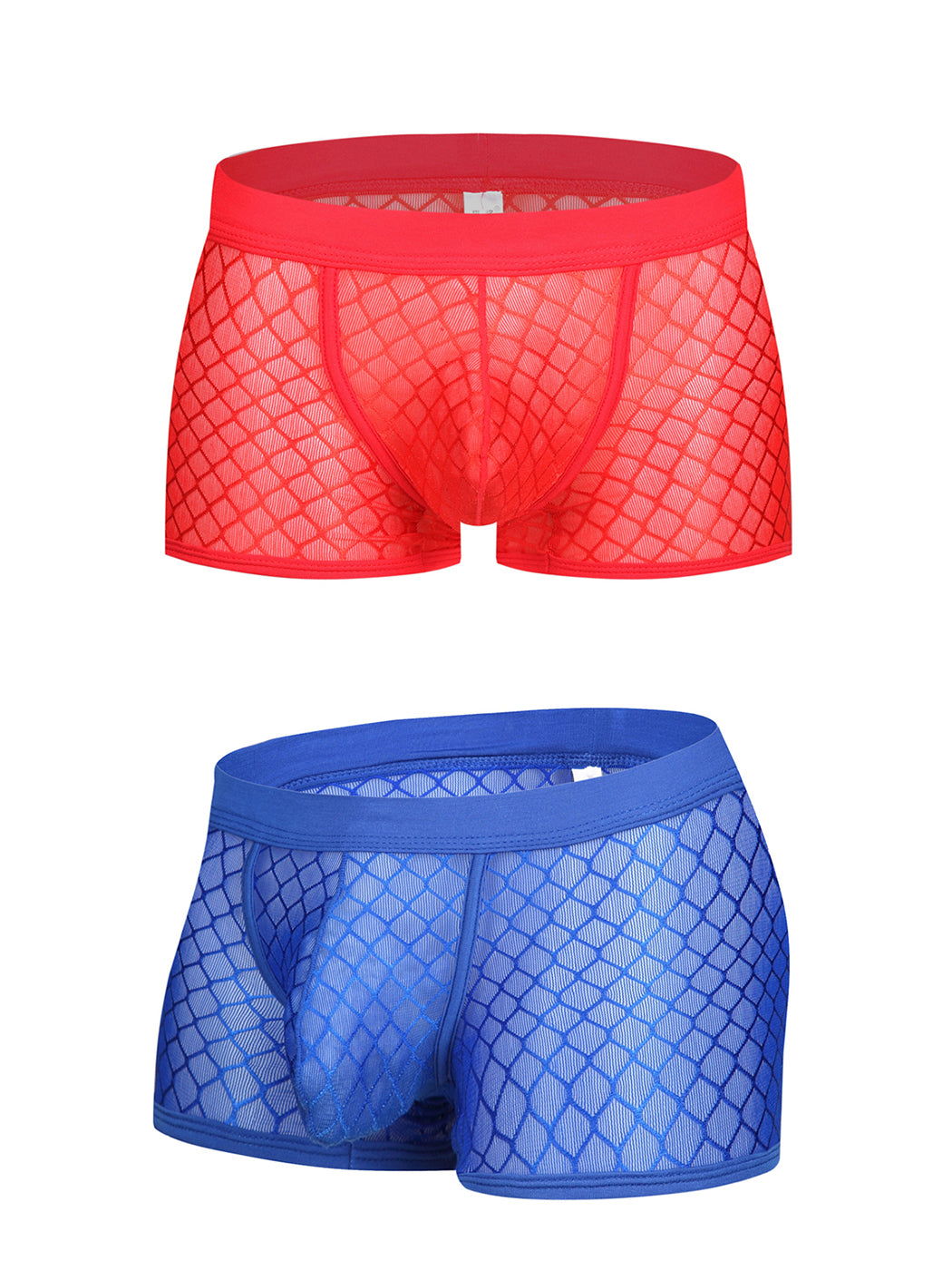 2 Pack Men's Sexy Transparent Mesh Trunks | dmunderwear detail image 17