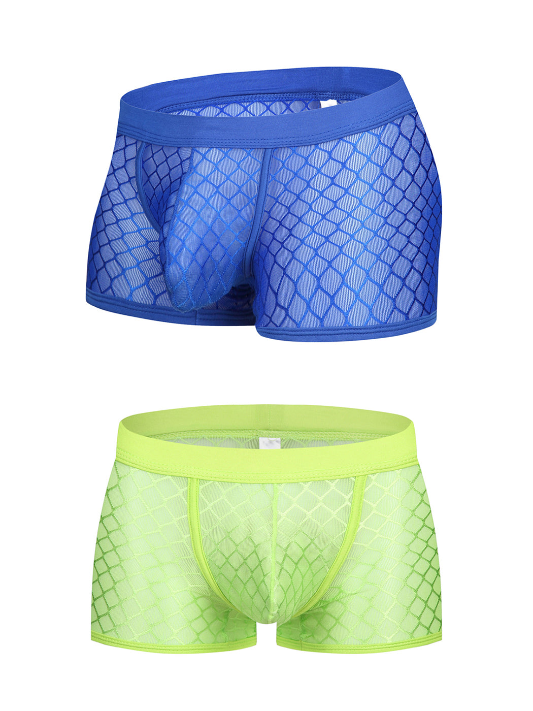 2 Pack Men's Sexy Transparent Mesh Trunks | dmunderwear detail image 7