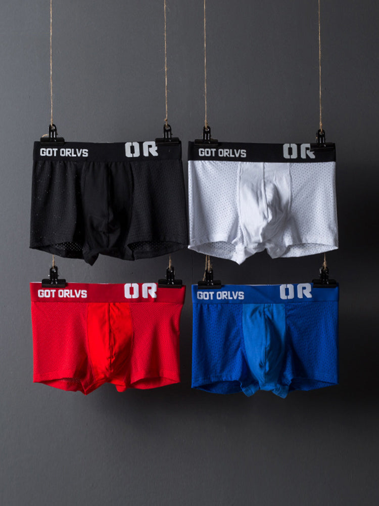 2 Pack Men's Sexy Transparent Seamless Mesh Solid Color Breathable Trunks & Bikini | dmunderwear detail image 5