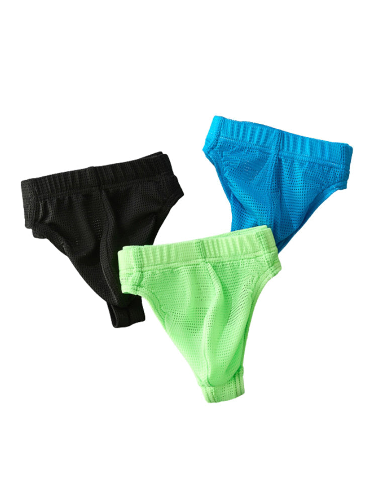 2 Pack Men's Sexy U-Pouch Sheer Icy Silk Seamless Comfort Firm Support Thongs | dmunderwear detail image 11