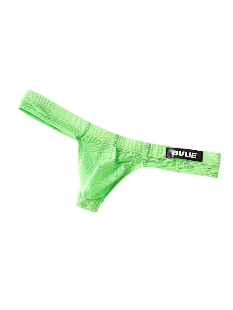 2 Pack Men's Sexy U-Pouch Sheer Icy Silk Seamless Comfort Firm Support Thongs | dmunderwear detail image 13