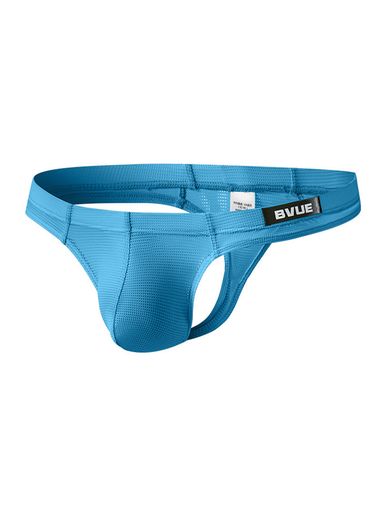 2 Pack Men's Sexy U-Pouch Sheer Icy Silk Seamless Comfort Firm Support Thongs | dmunderwear detail image 17
