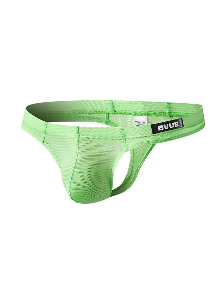 2 Pack Men's Sexy U-Pouch Sheer Icy Silk Seamless Comfort Firm Support Thongs | dmunderwear detail image 18