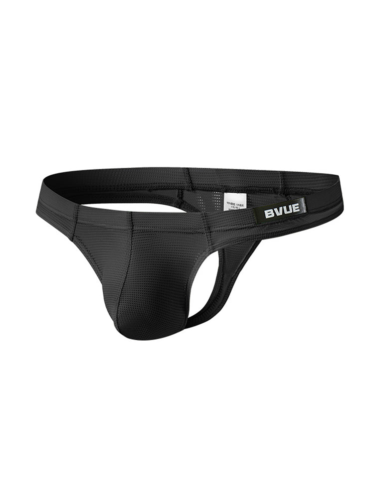 2 Pack Men's Sexy U-Pouch Sheer Icy Silk Seamless Comfort Firm Support Thongs | dmunderwear detail image 19
