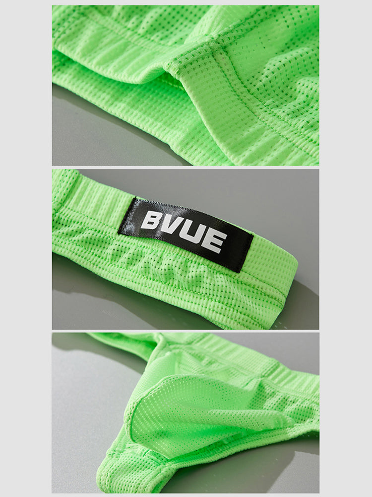 2 Pack Men's Sexy U-Pouch Sheer Icy Silk Seamless Comfort Firm Support Thongs | dmunderwear detail image 7