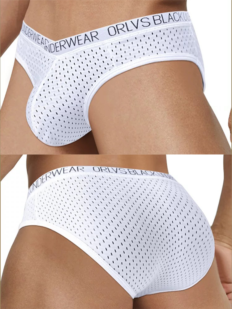 2 Pack Men's Sexy V-shape Waistband Mesh Bikinis | dmunderwear detail image 7