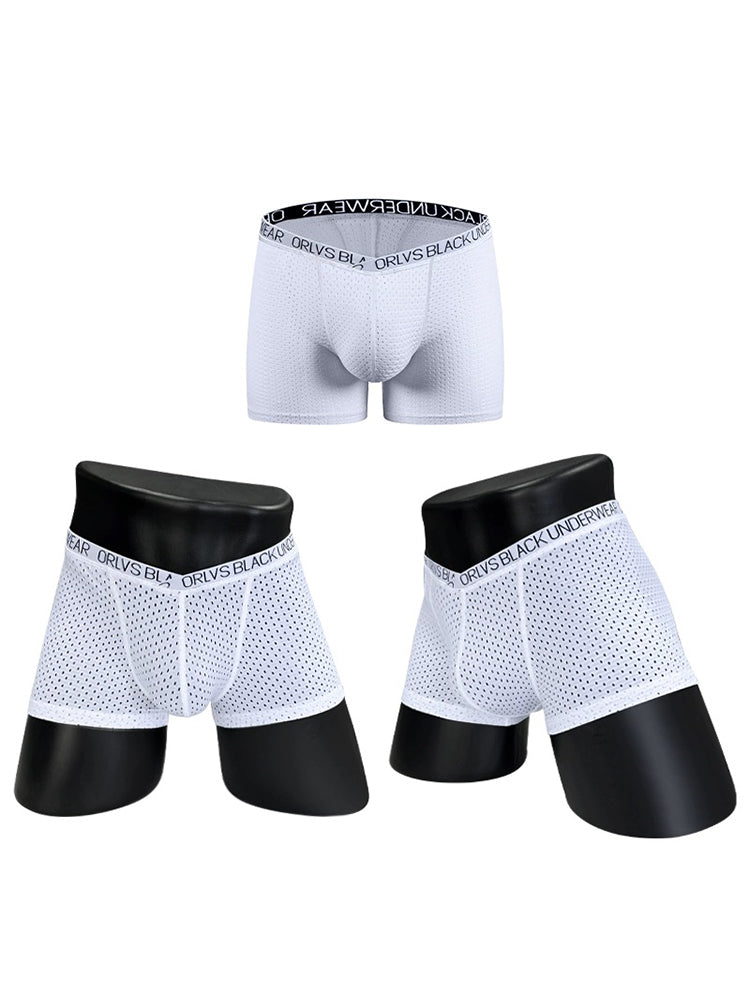 2 Pack Men's Sexy V-shape Waistband Mesh Trunks | dmunderwear detail image 10