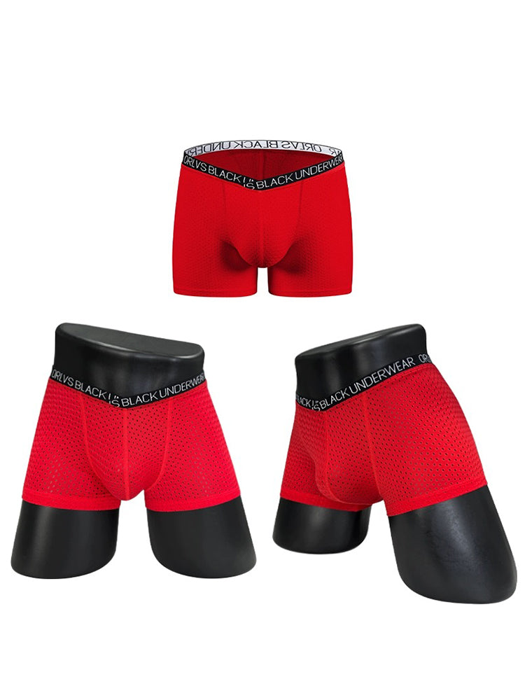 2 Pack Men's Sexy V-shape Waistband Mesh Trunks | dmunderwear detail image 11
