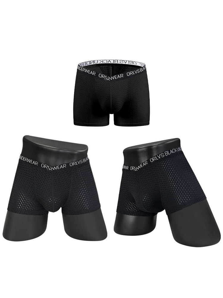 2 Pack Men's Sexy V-shape Waistband Mesh Trunks | dmunderwear detail image 12