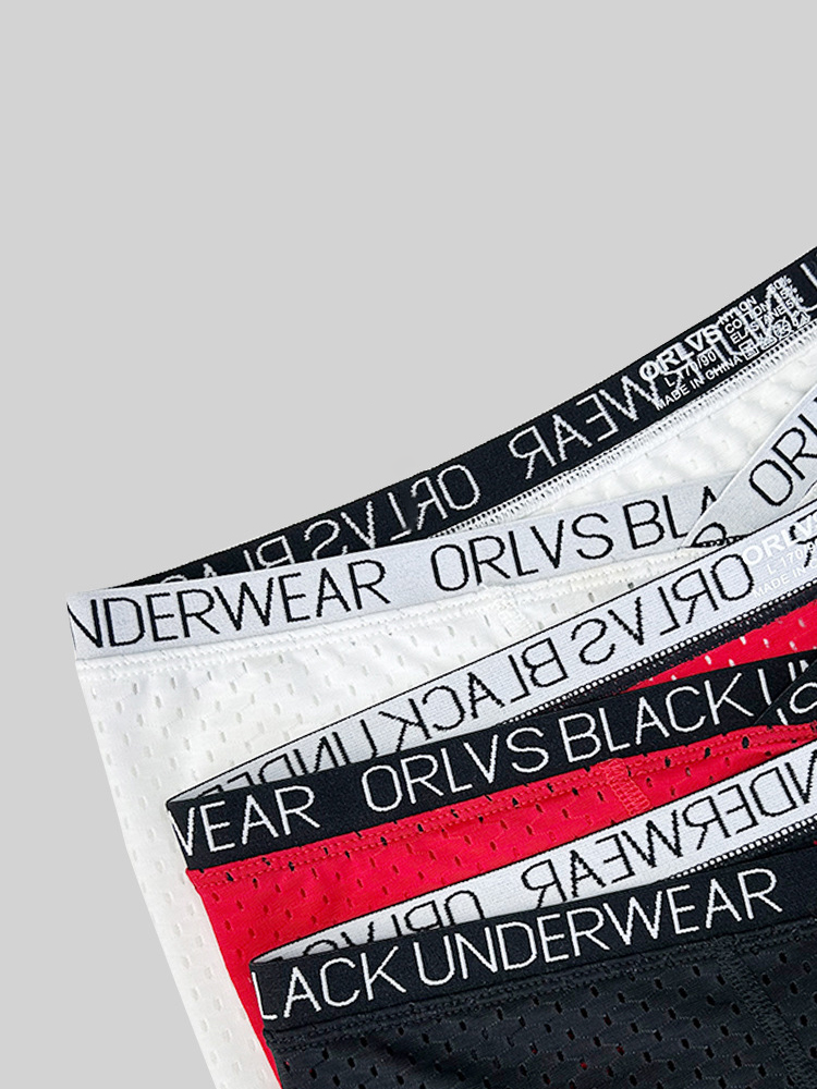 2 Pack Men's Sexy V-shape Waistband Mesh Trunks | dmunderwear detail image 6