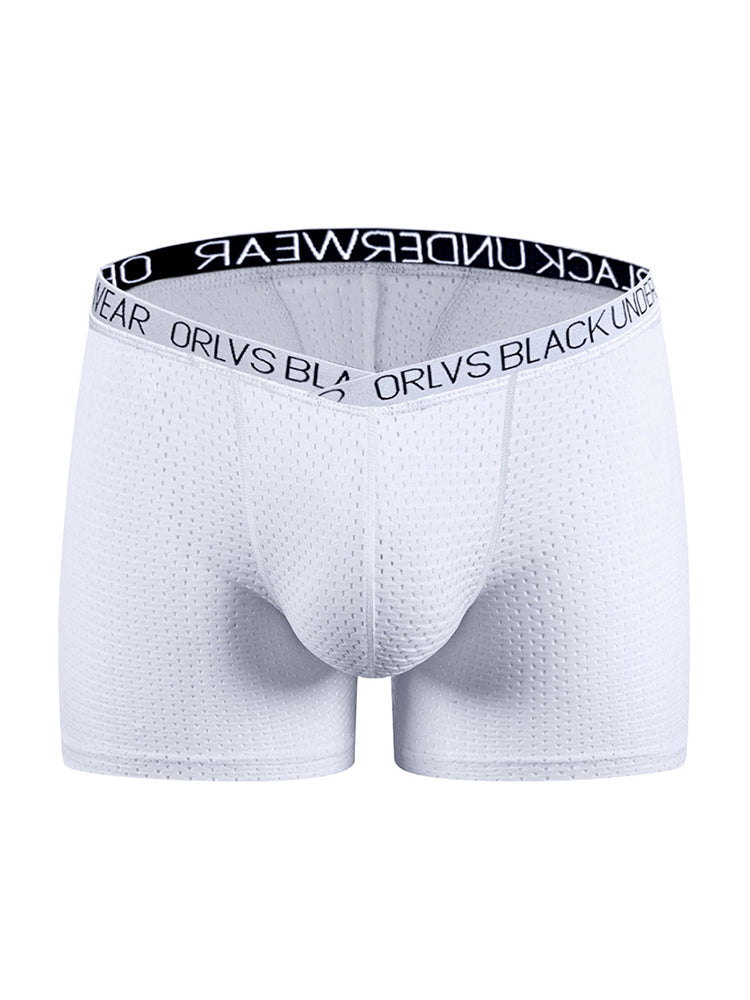 2 Pack Men's Sexy V-shape Waistband Mesh Trunks | dmunderwear detail image 7