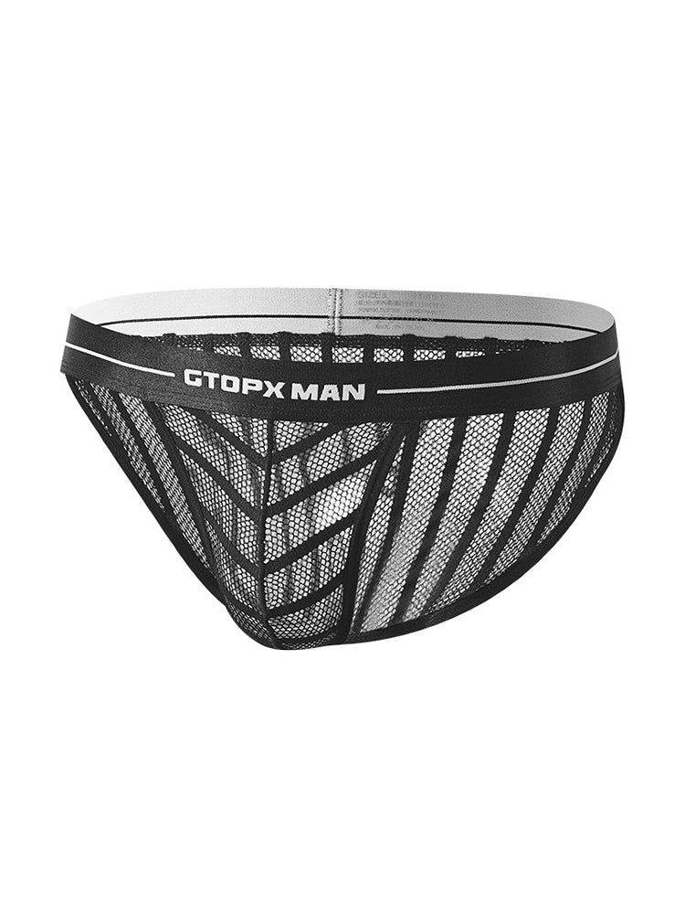 2 Pack Men's Sheer Mesh Low-Rise Breathable Briefs | dmunderwear detail image 16