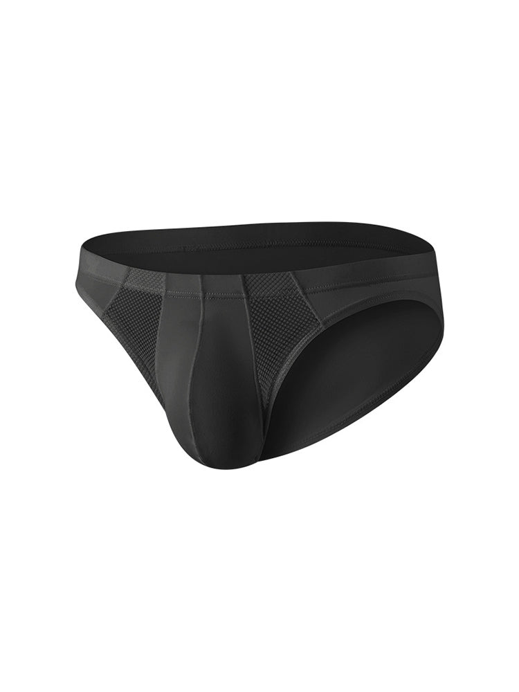 2 Pack Men's Sheer Mesh Low-Rise Sexy Ice Silk Briefs | dmunderwear detail image 12
