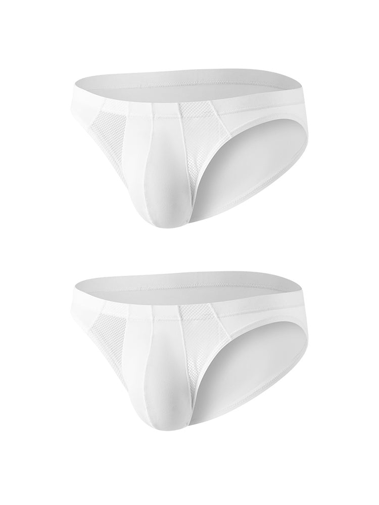 2 Pack Men's Sheer Mesh Low-Rise Sexy Ice Silk Briefs | dmunderwear detail image 8