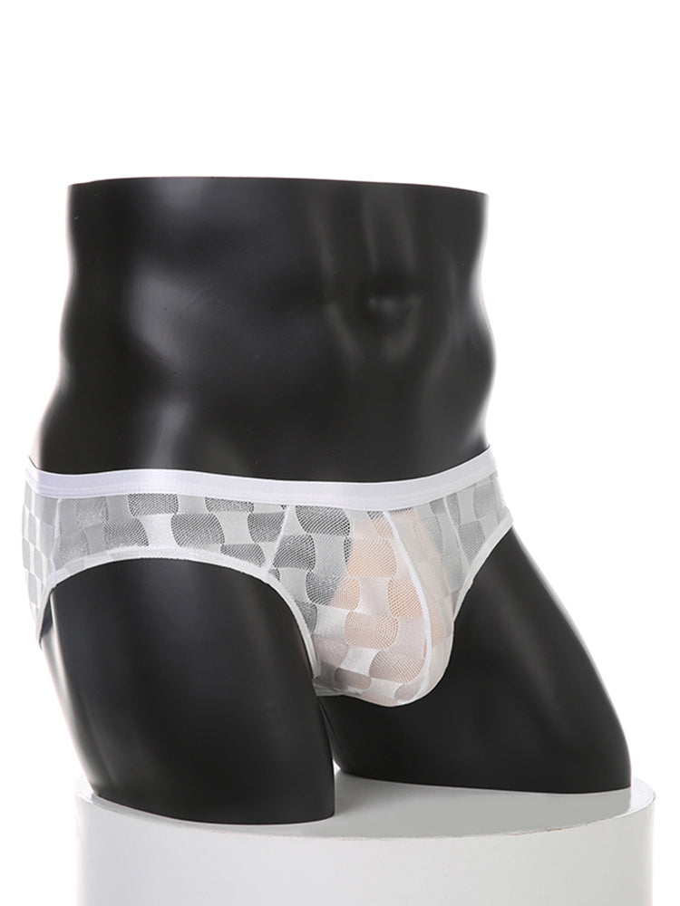 2 Pack Men's Sheer Mesh U-Pouch Ultra-Thin Low-Rise & Sexy Breathable Comfort Bikini | dmunderwear detail image 11