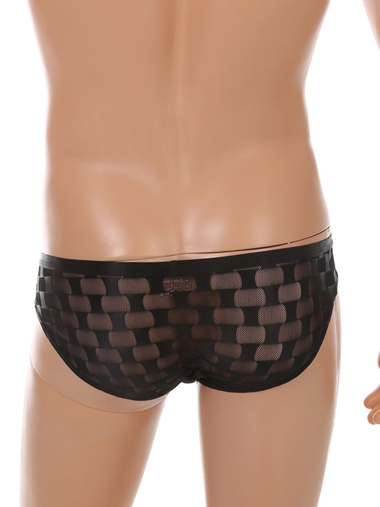 2 Pack Men's Sheer Mesh U-Pouch Ultra-Thin Low-Rise & Sexy Breathable Comfort Bikini | dmunderwear detail image 17