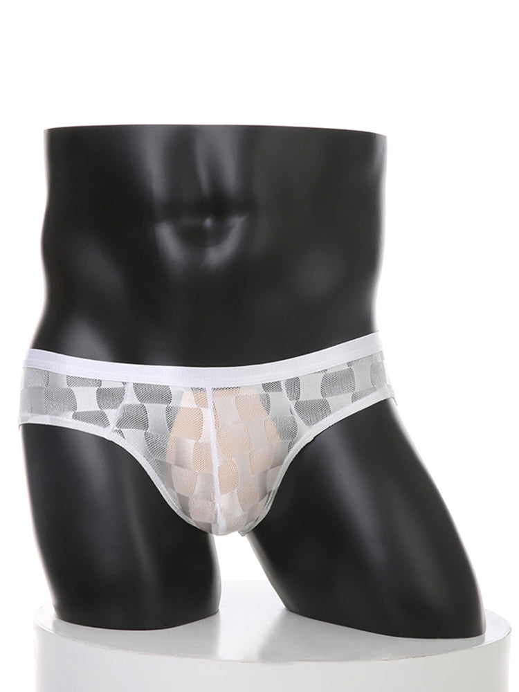 2 Pack Men's Sheer Mesh U-Pouch Ultra-Thin Low-Rise & Sexy Breathable Comfort Bikini | dmunderwear detail image 9