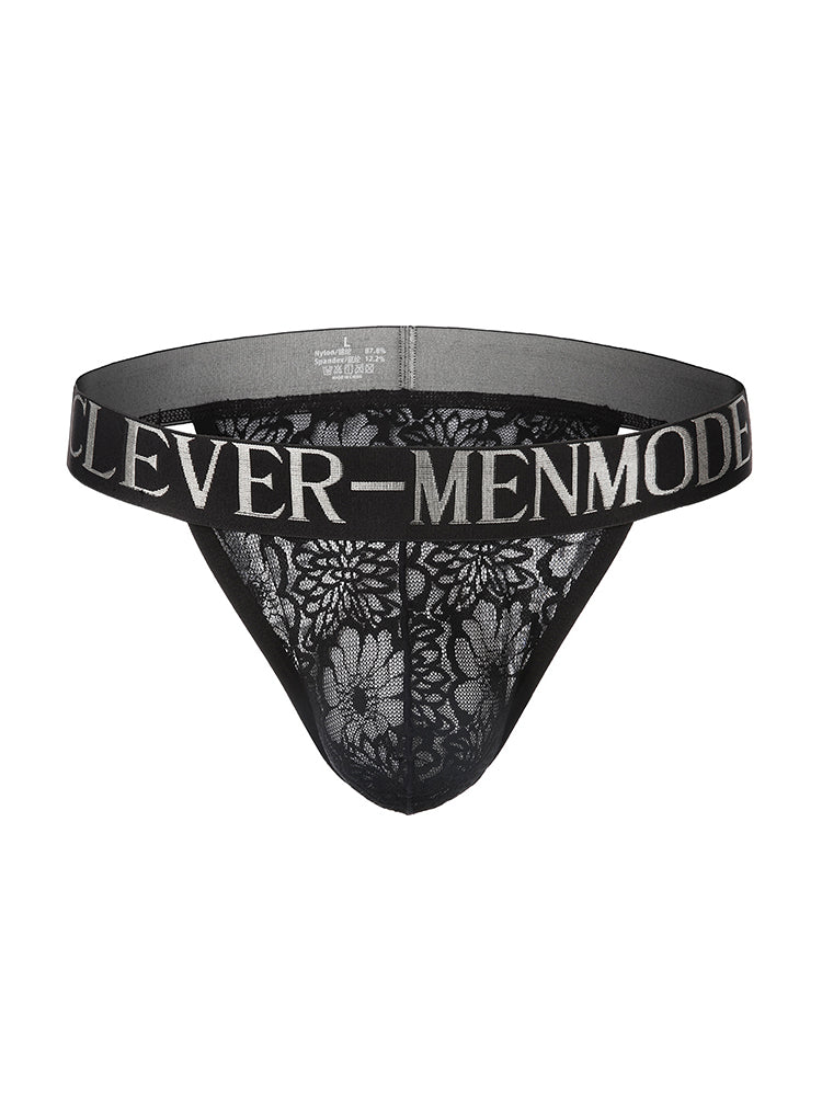 Men's Silky Touch Black Sexy Lace Lightweight & Airy Skin-Friendly Bikini | dmunderwear