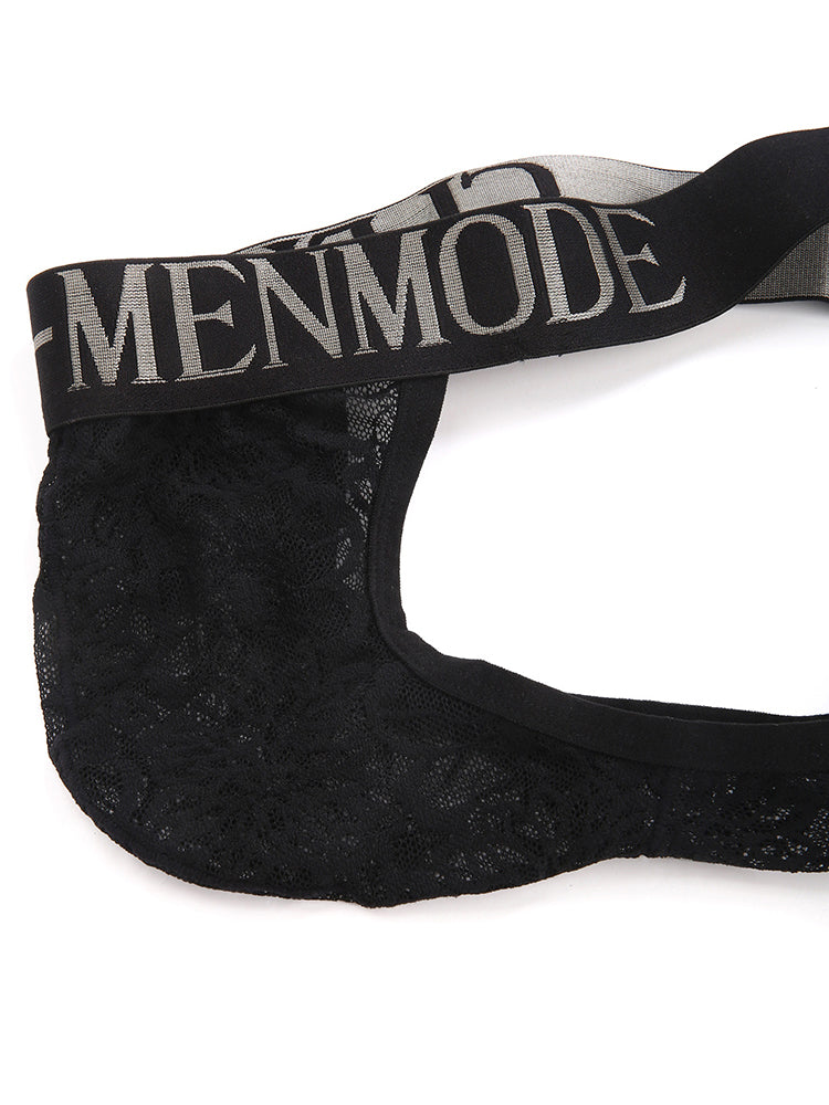 Men's Silky Touch Black Sexy Lace Lightweight & Airy Skin-Friendly Bikini | dmunderwear detail image 13