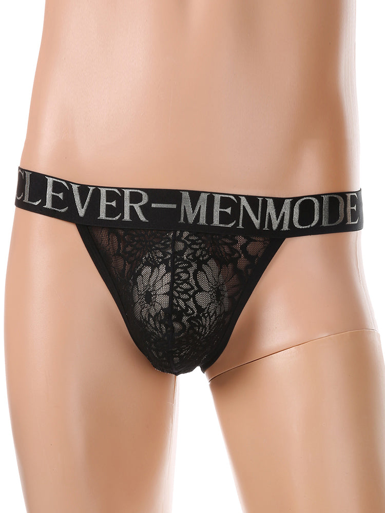 Men's Silky Touch Black Sexy Lace Lightweight & Airy Skin-Friendly Bikini | dmunderwear detail image 2