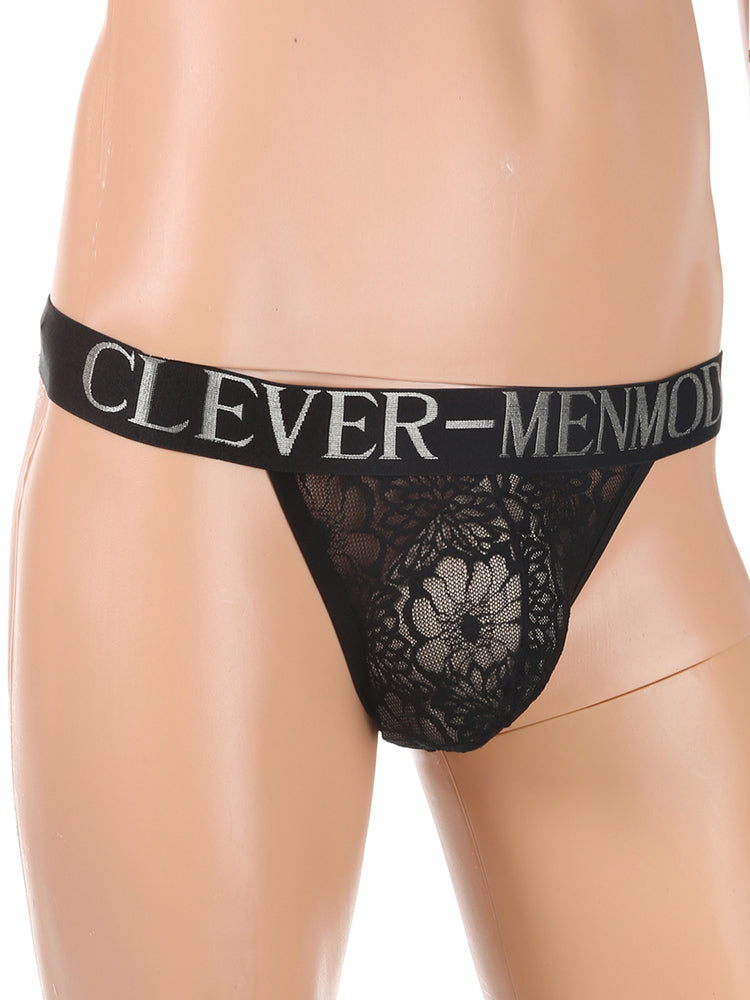 Men's Silky Touch Black Sexy Lace Lightweight & Airy Skin-Friendly Bikini | dmunderwear detail image 3