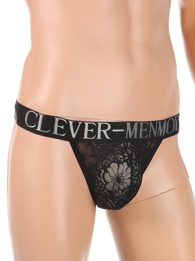 Men's Silky Touch Black Sexy Lace Lightweight & Airy Skin-Friendly Bikini | dmunderwear detail image 7