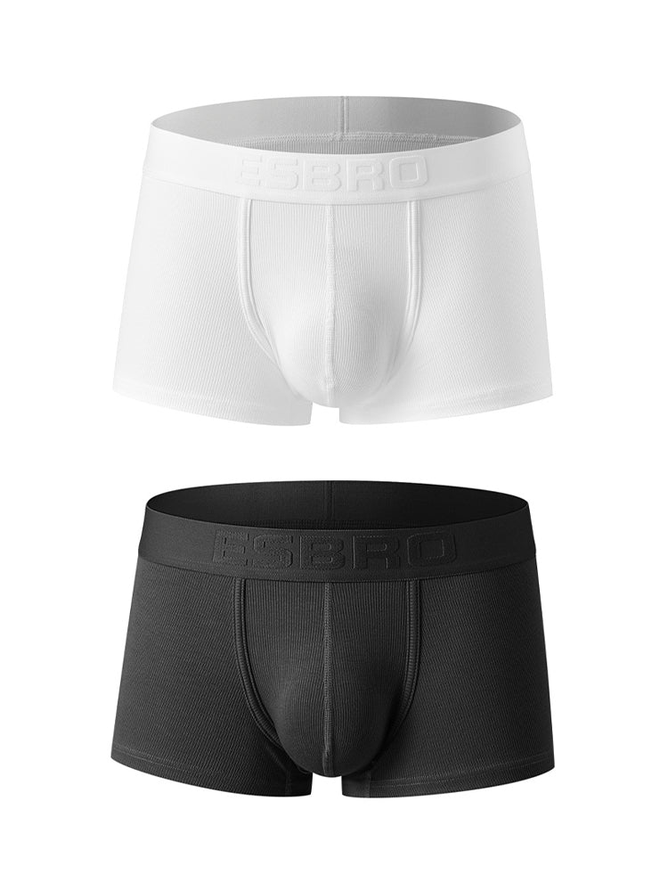 2 Pack Men's Single-Layer U-Pouch Ribbed Sweat-Absorbing Breathable Trunks | dmunderwear detail image 12