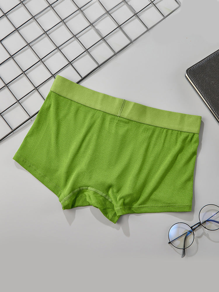 2 Pack Men's Single-Layer U-Pouch Ribbed Sweat-Absorbing Breathable Trunks | dmunderwear detail image 3