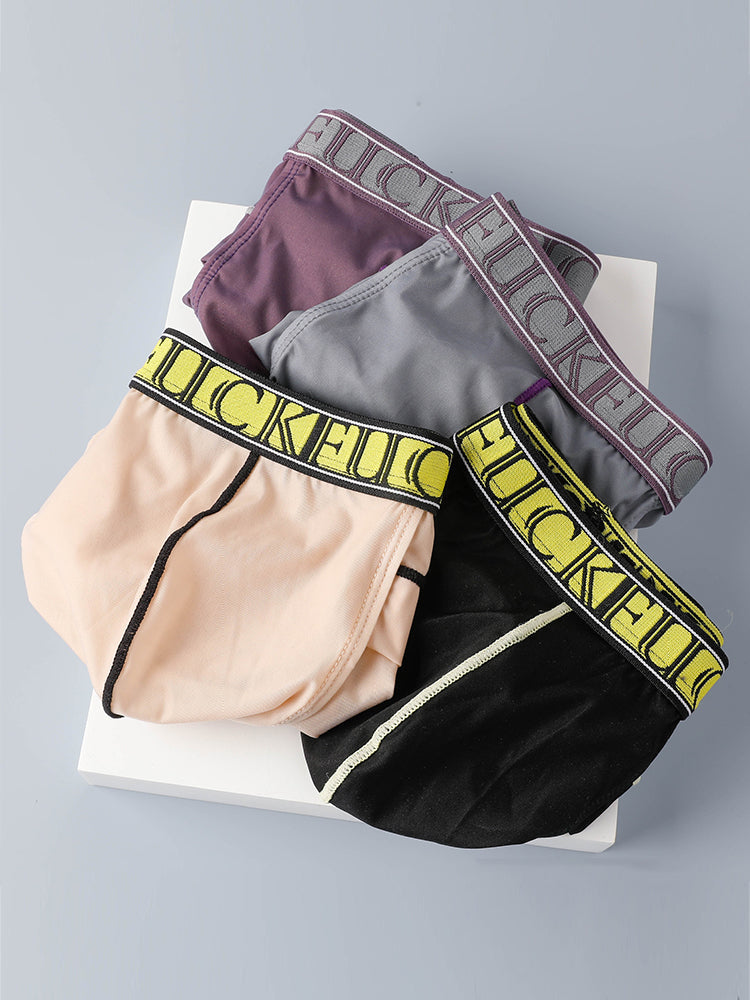 2 Pack Men's Ice-Silk Stretch Sports Briefs with 3D Pouch | dmunderwear detail image 14