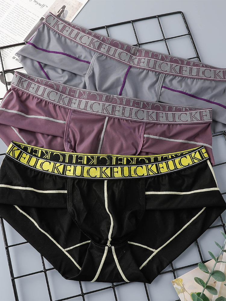2 Pack Men's Ice-Silk Stretch Sports Briefs with 3D Pouch | dmunderwear detail image 15