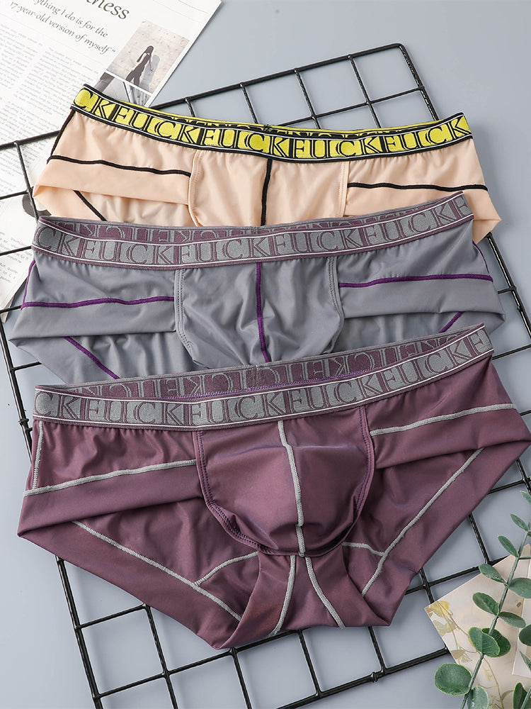 2 Pack Men's Ice-Silk Stretch Sports Briefs with 3D Pouch | dmunderwear detail image 16