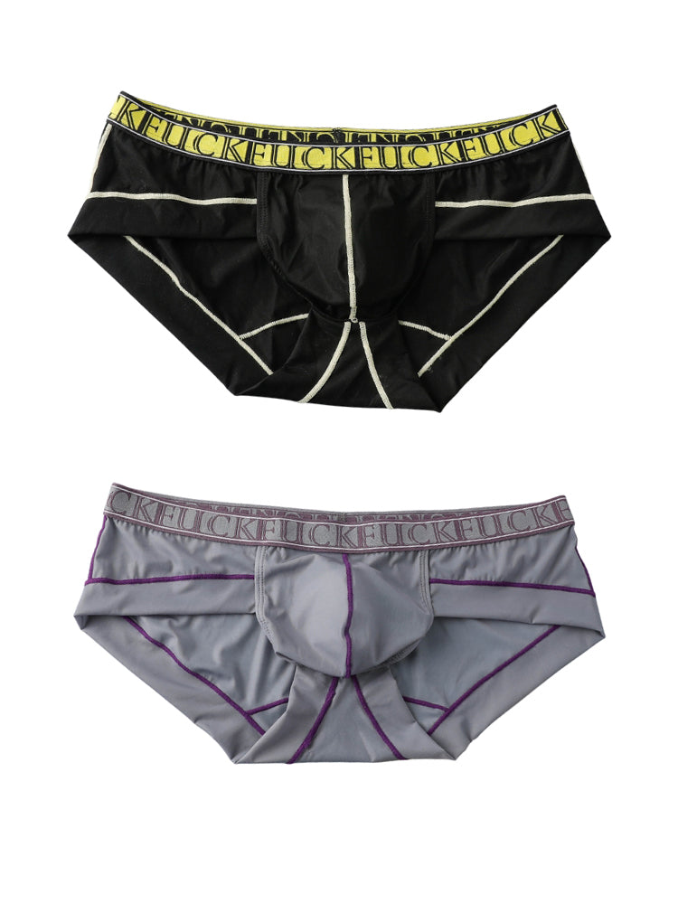 2 Pack Men's Ice-Silk Stretch Sports Briefs with 3D Pouch | dmunderwear detail image 2