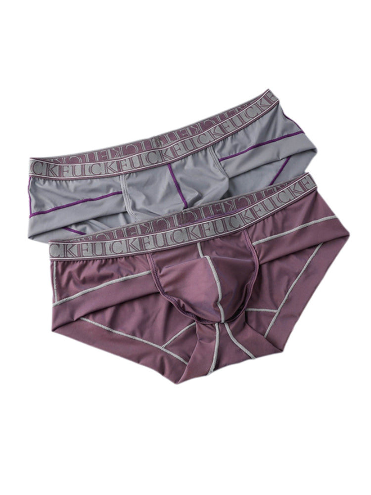 2 Pack Men's Ice-Silk Stretch Sports Briefs with 3D Pouch | dmunderwear detail image 4