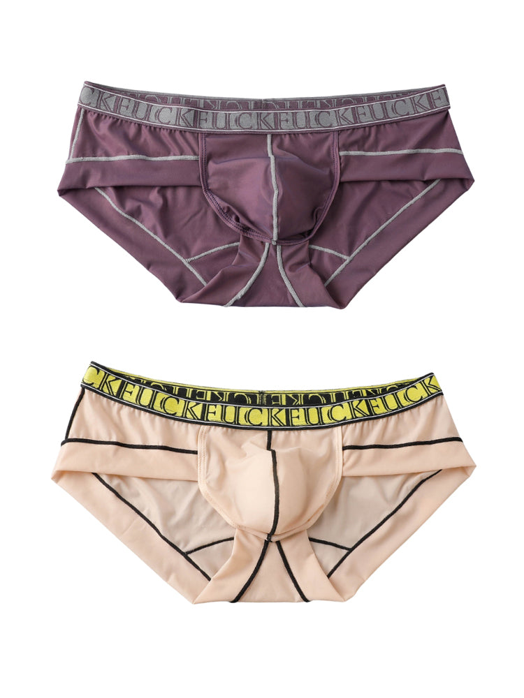 2 Pack Men's Ice-Silk Stretch Sports Briefs with 3D Pouch | dmunderwear detail image 7