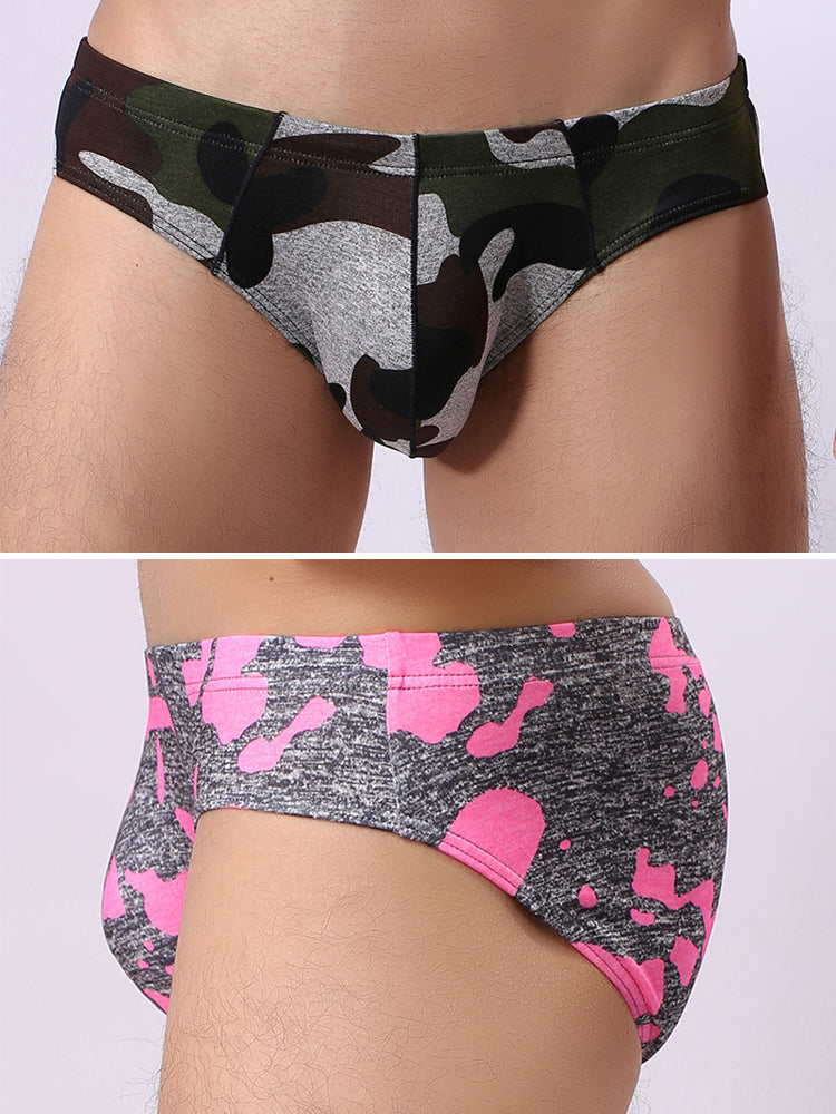 2 Pack Men's Camo Print U-Pouch Briefs | dmunderwear detail image 17