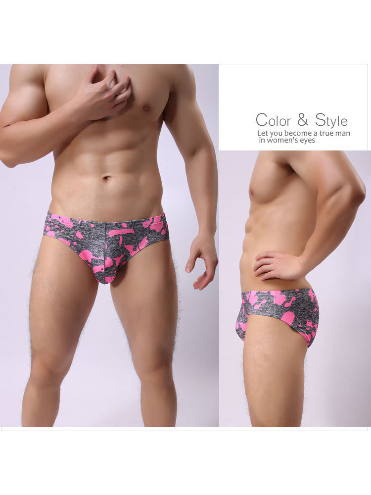 2 Pack Men's Camo Print U-Pouch Briefs | dmunderwear detail image 3