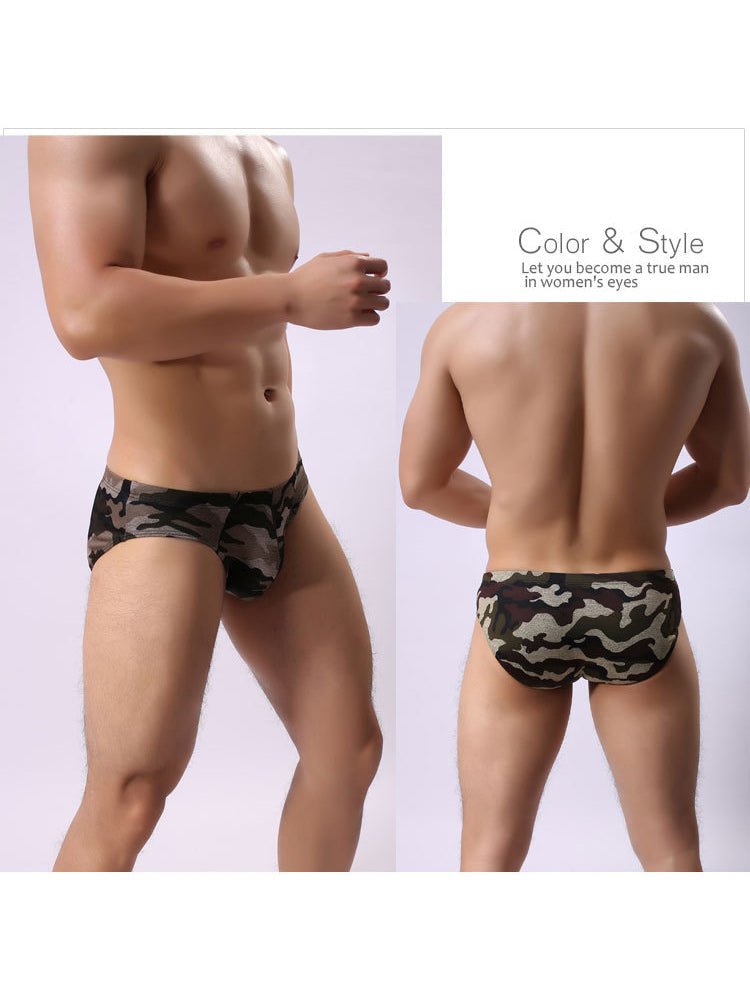 2 Pack Men's Camo Print U-Pouch Briefs | dmunderwear detail image 5