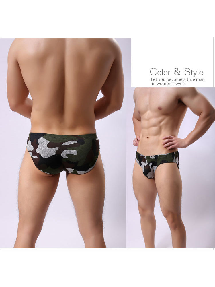 2 Pack Men's Camo Print U-Pouch Briefs | dmunderwear detail image 6
