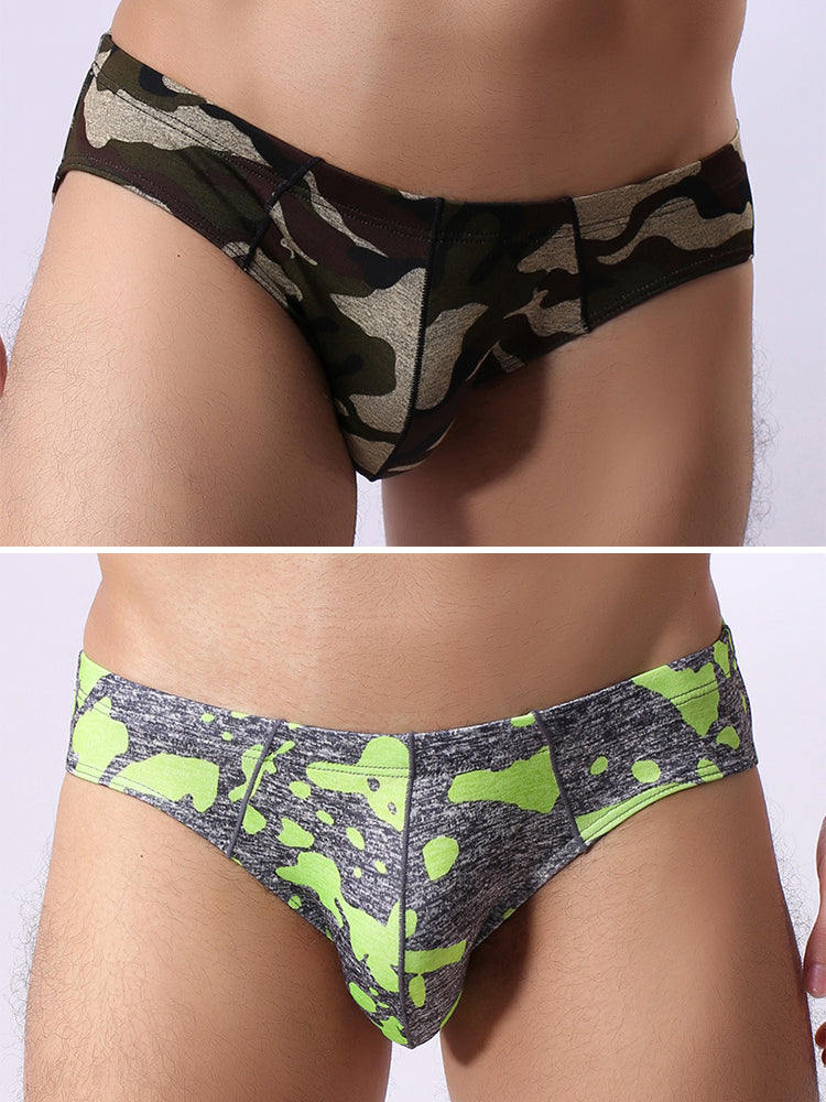 2 Pack Men's Camo Print U-Pouch Briefs | dmunderwear detail image 7