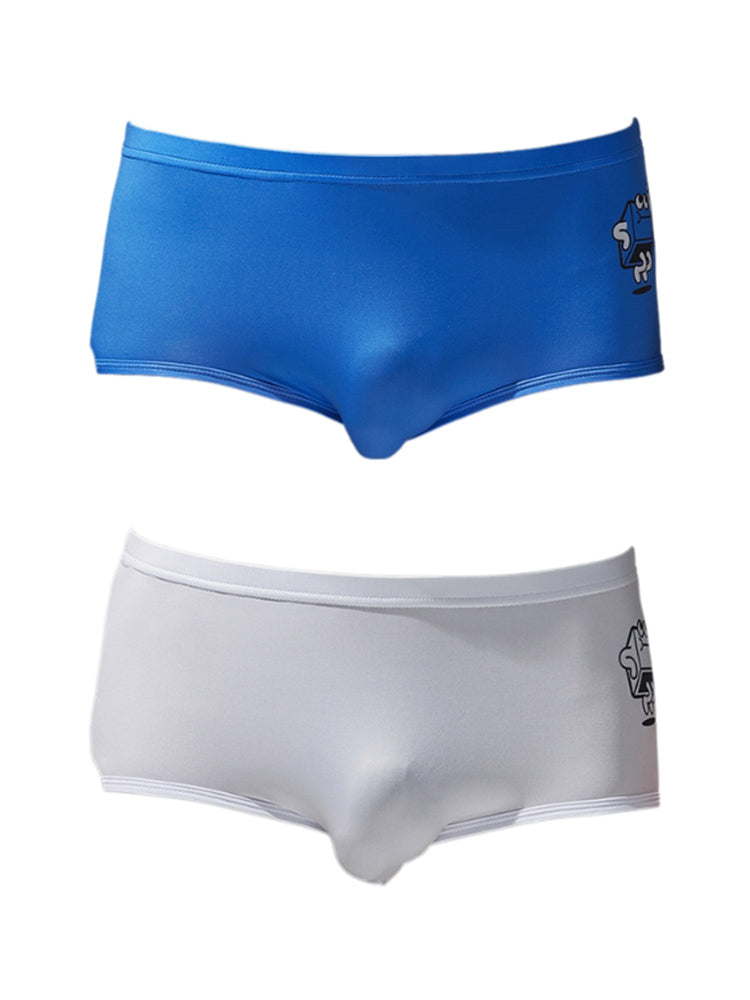 2 Pack Men's Smooth Touch Playful Prints Second-Skin Feel Trunks | dmunderwear detail image 12