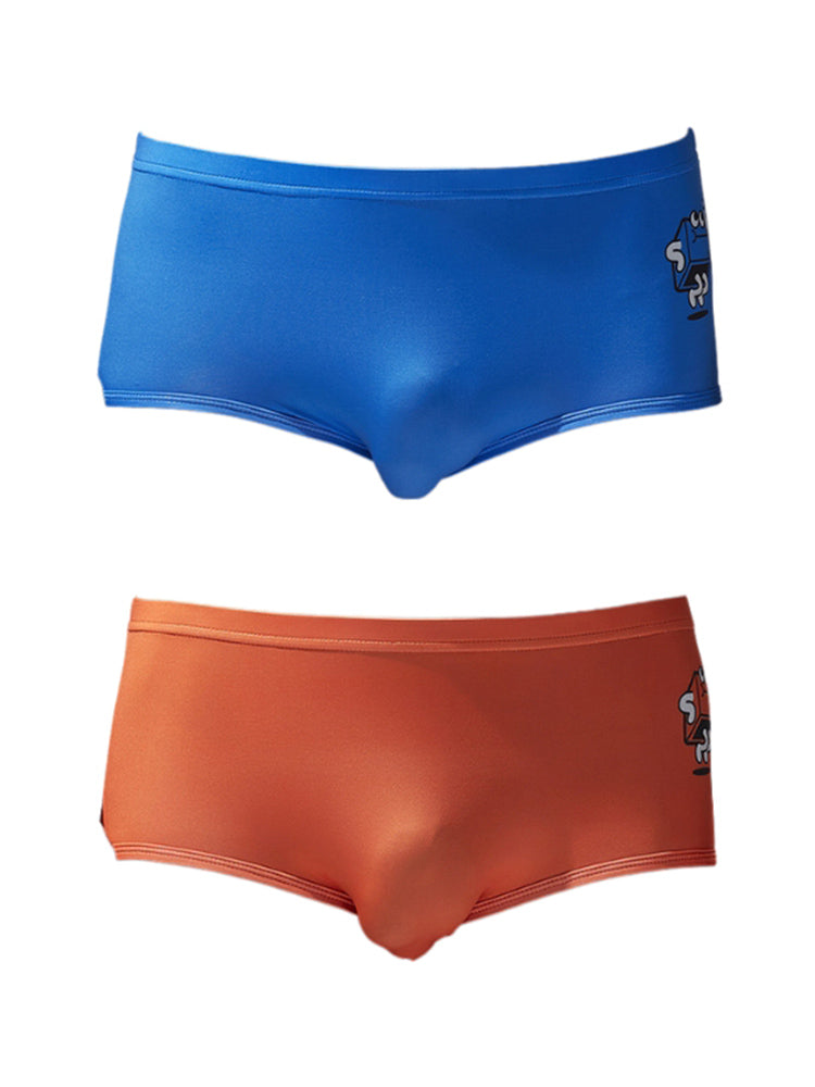 2 Pack Men's Smooth Touch Playful Prints Second-Skin Feel Trunks | dmunderwear detail image 2